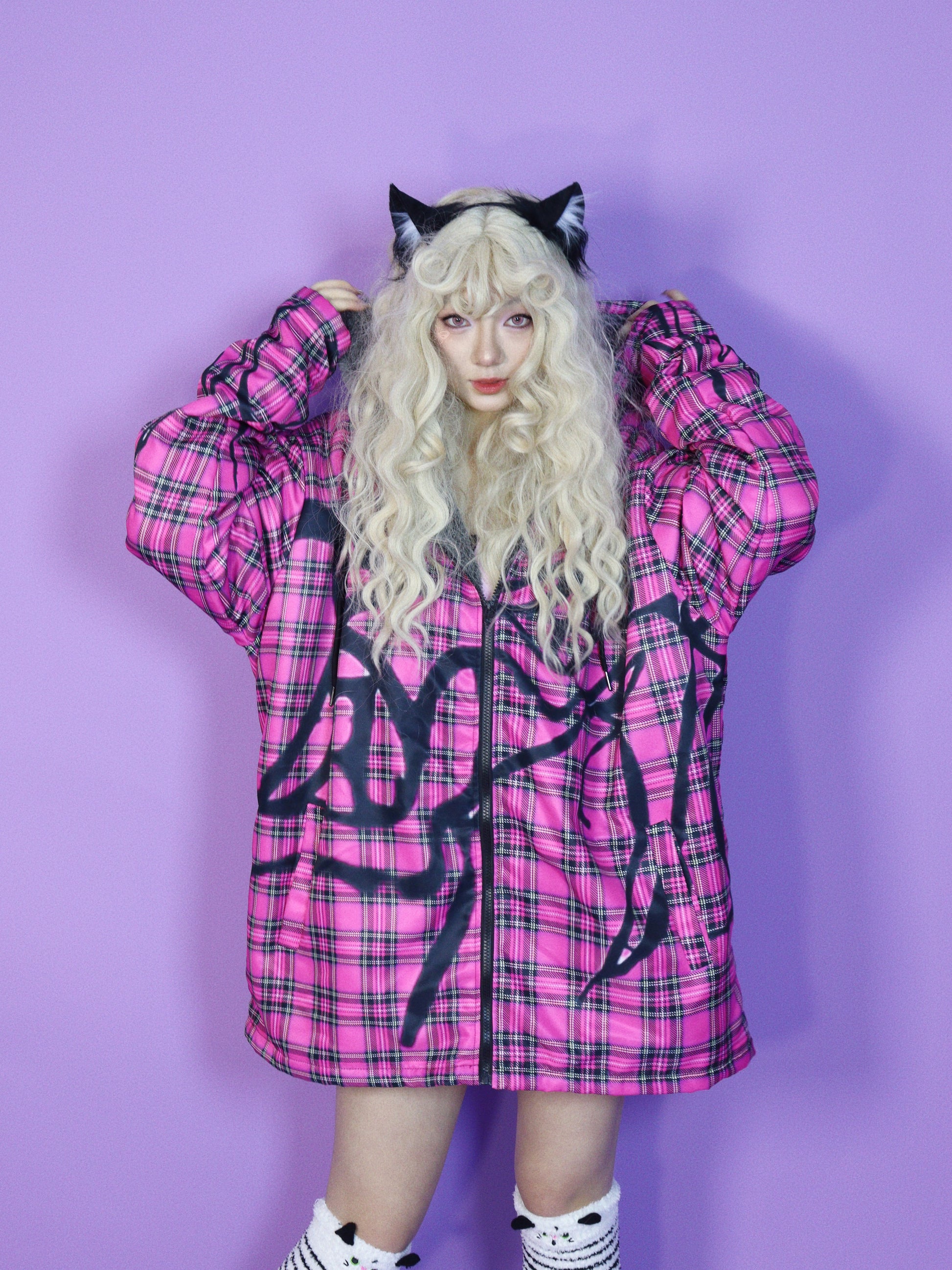 LEERROO - Harajuku Kawaii Padded Hoodie Jacket Fleece Lining hoodie Leerroo