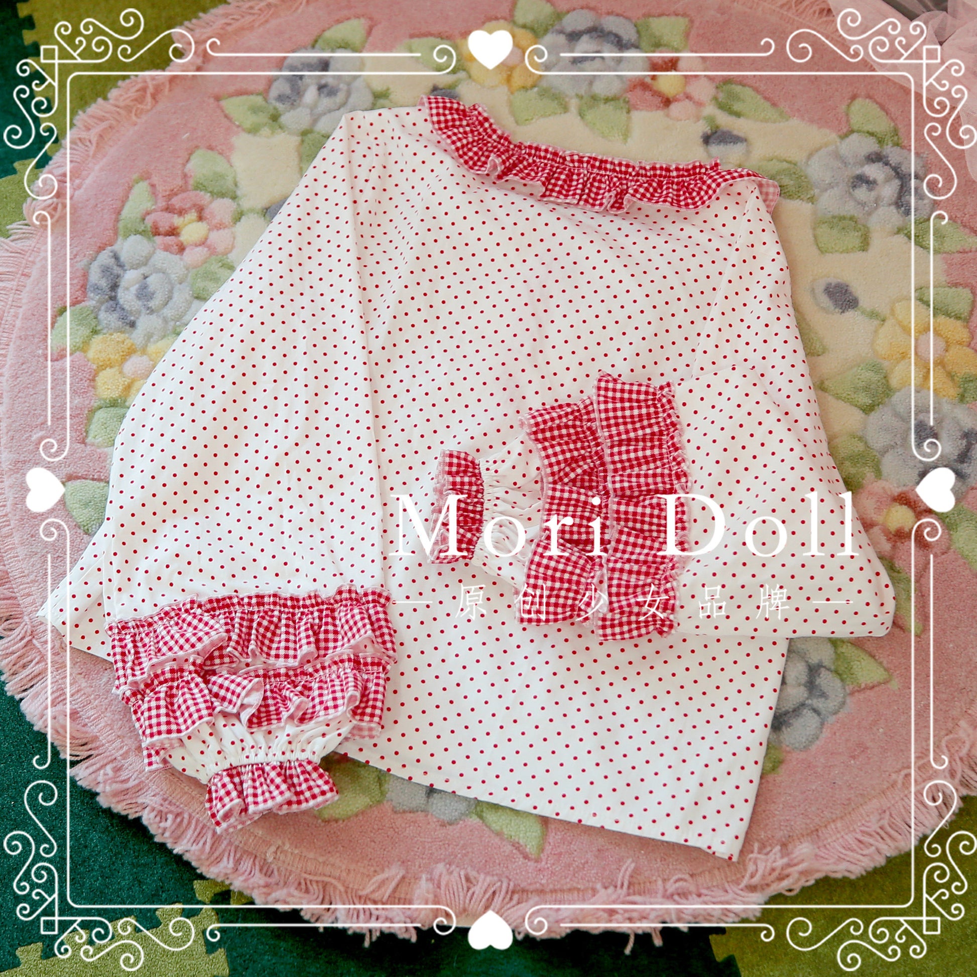 Mori Doll - Polka Dot Balloon Sleeve Cotton Blouse shirt Mori Doll
