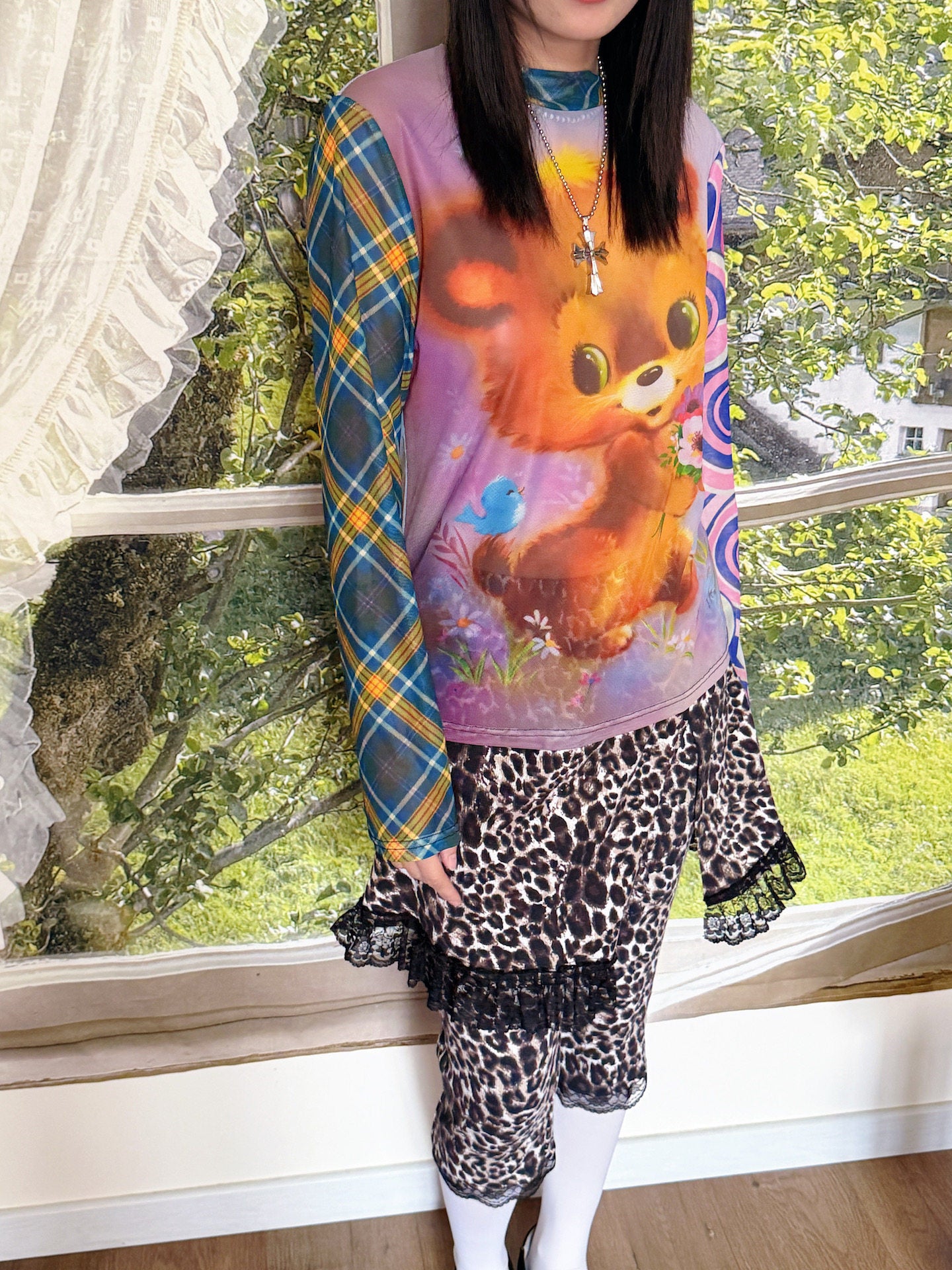 bunnybunnygun - Bear Mesh Sun Protection Top shirt bunnybunnygun