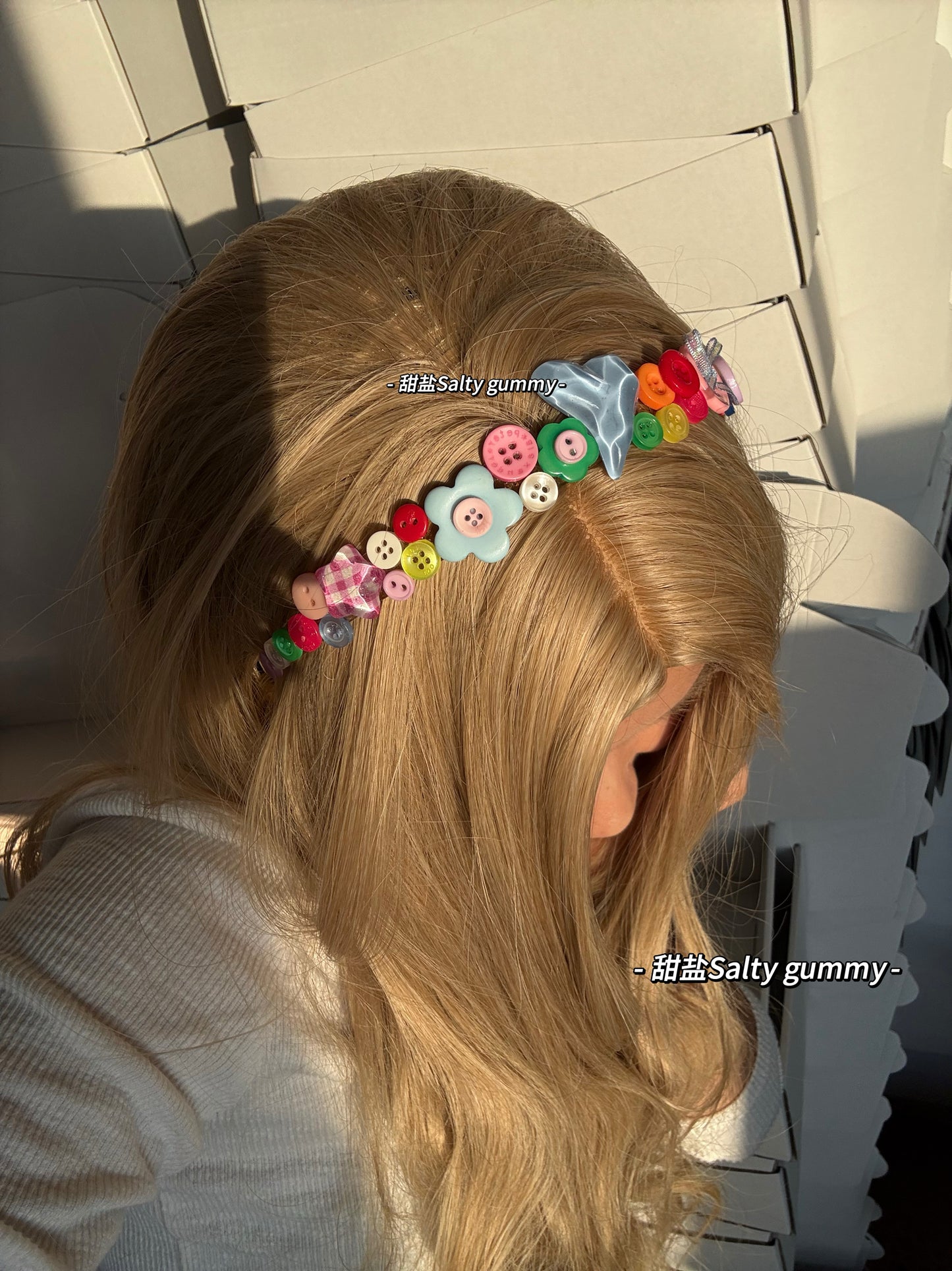 Salty Gummy - Kawaii Colorful Button Flower Headband headband Salty Gummy