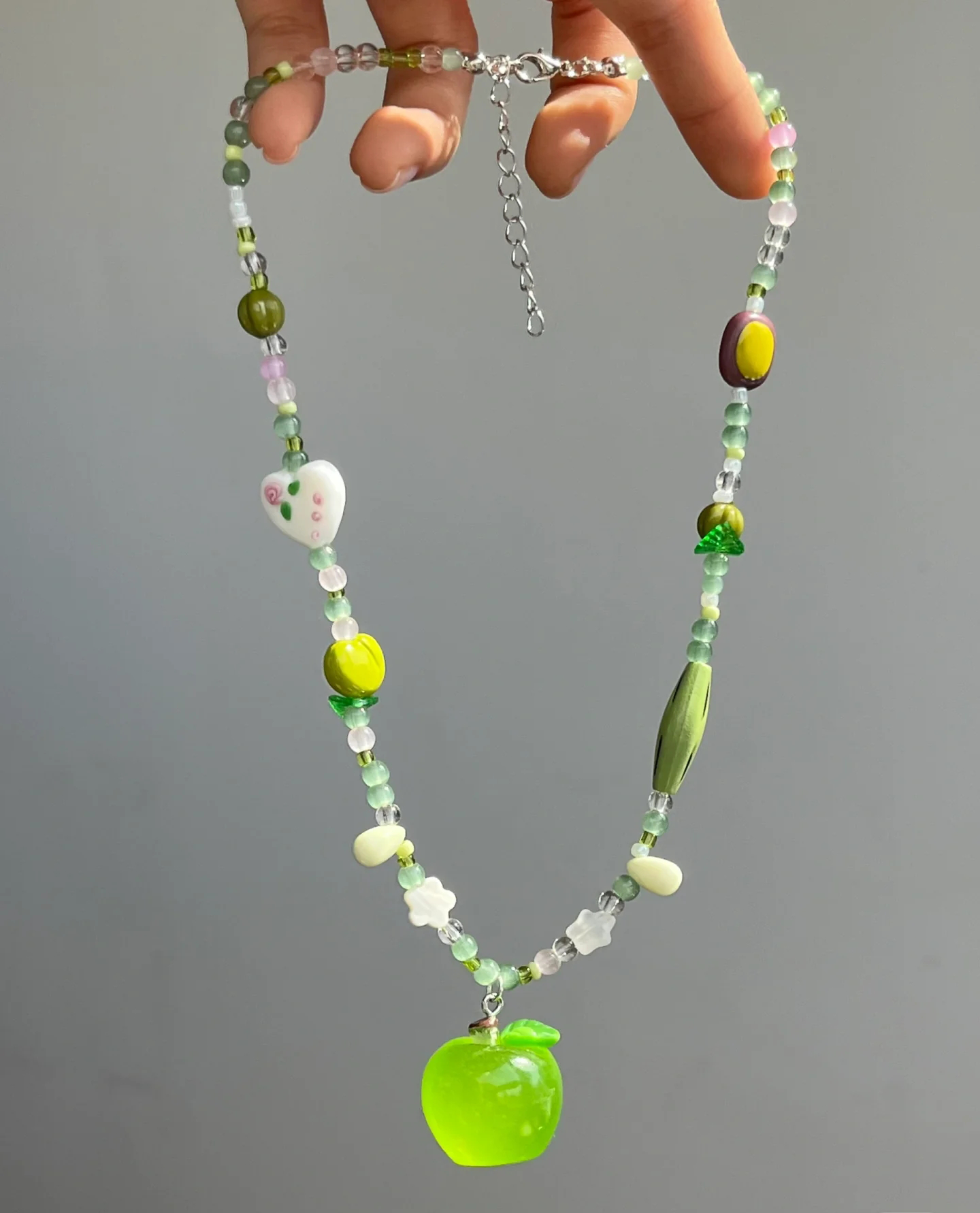 Kiwi Store - Decora Kei Green Apple Jewelry Set necklace kiwi store