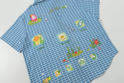 BlackBerry – Blue Plaid Cotton Shirt shirt BlackBerry