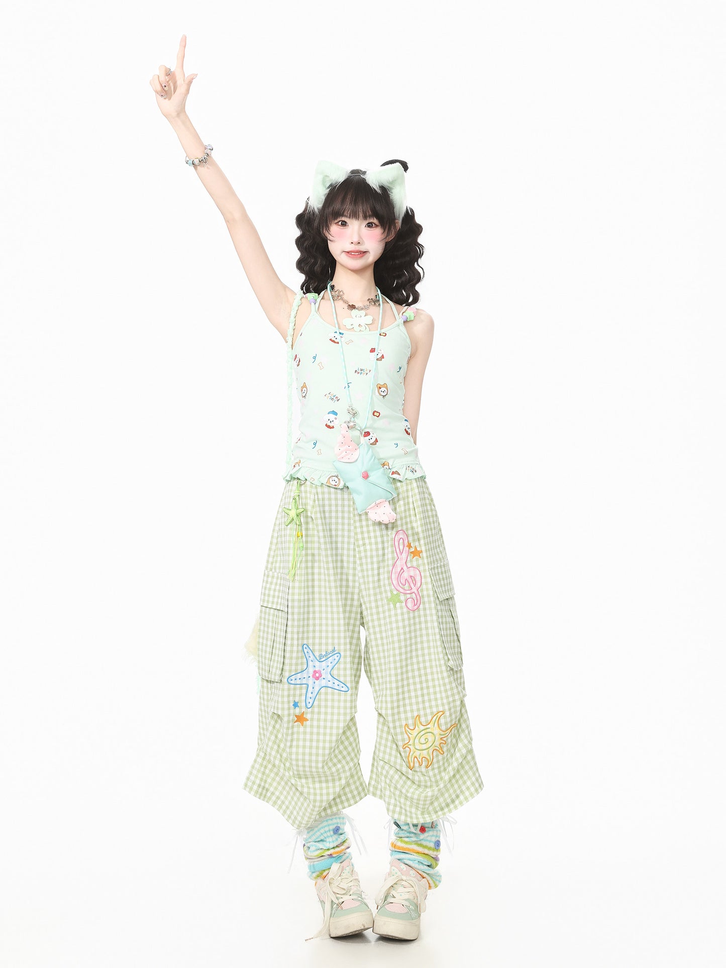 Languid Park - Star Embroidered Wide-Leg Pants pants Languid Park