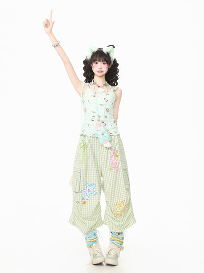 Languid Park - Star Embroidered Wide-Leg Pants pants Languid Park