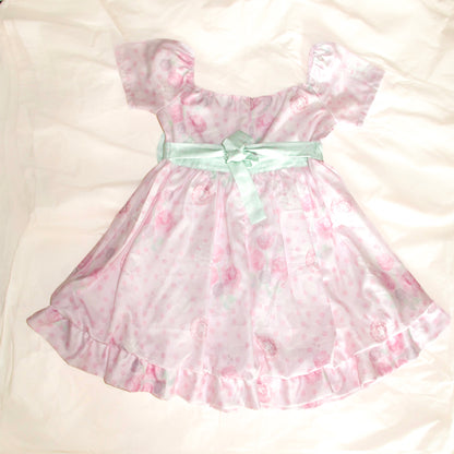 YJM with biubiu - Mint Floral Vintage Chiffon Dress dress YJM with biubiu