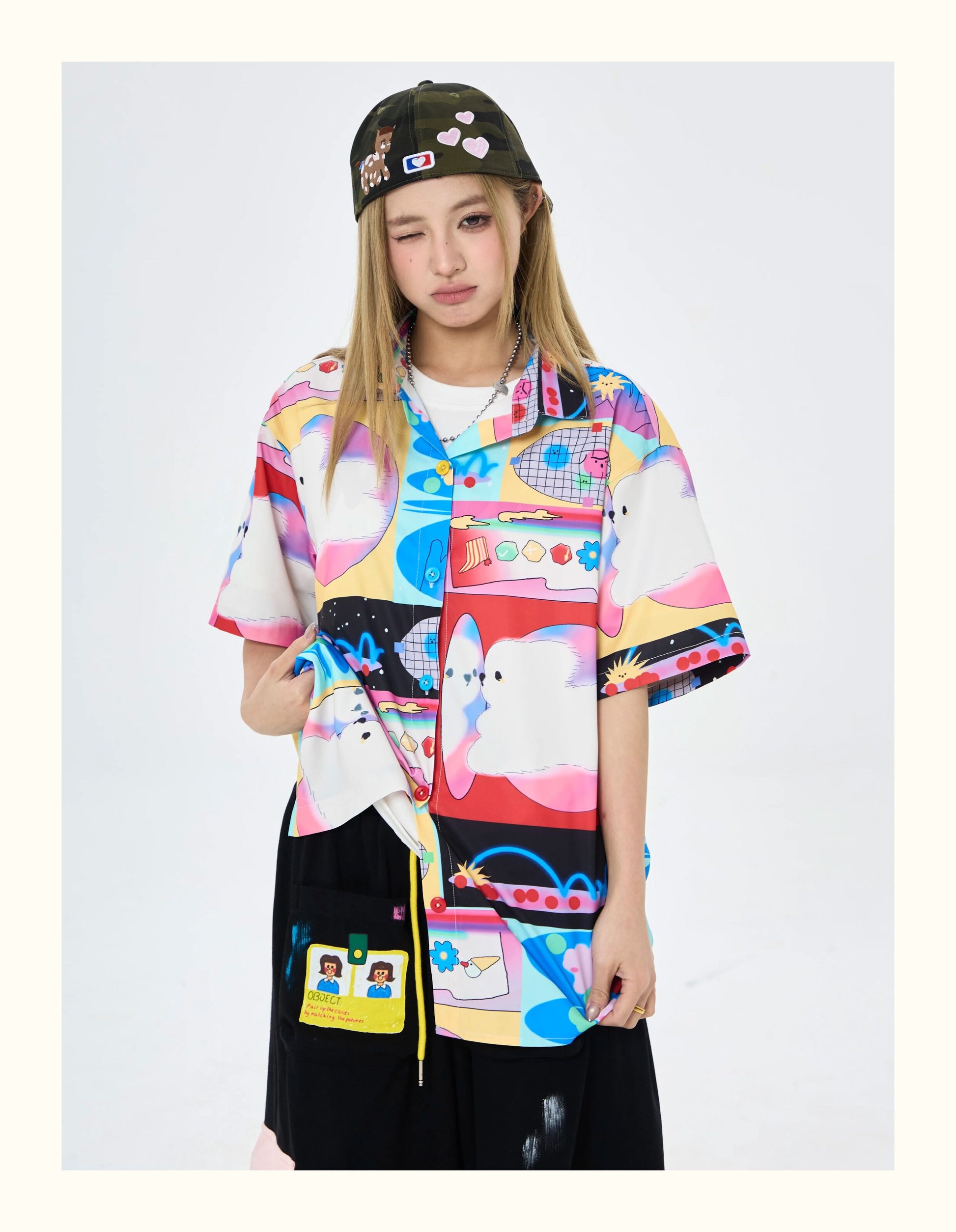 Robootoo - Fantasy Print Oversized Short Sleeve Shirt shirt Robootoo
