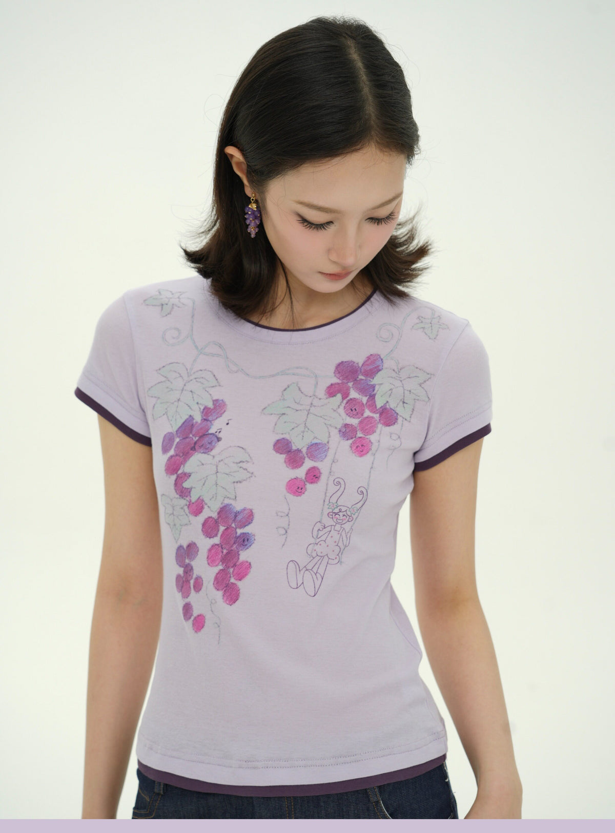 Rabbit Rain - Grapevine Fairy Girl Fitted T-Shirt tshirt RabbitRain