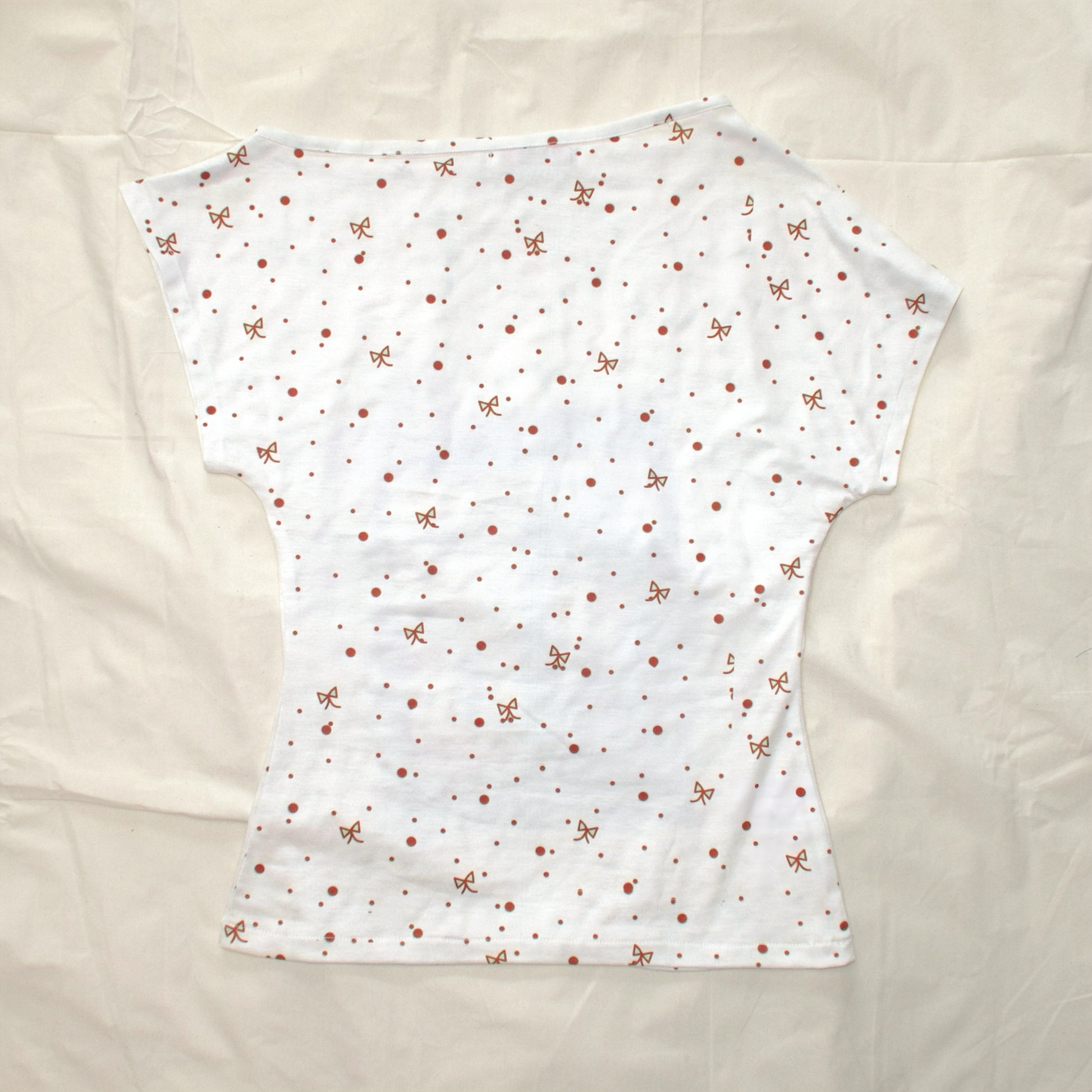YJM with biubiu - Mint White Polka Dot Fitted Short Sleeve Top shirt YJM with biubiu