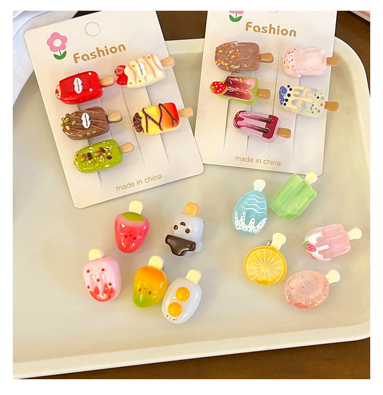 Ice Cream Cartoon Hair Clips hair clip none