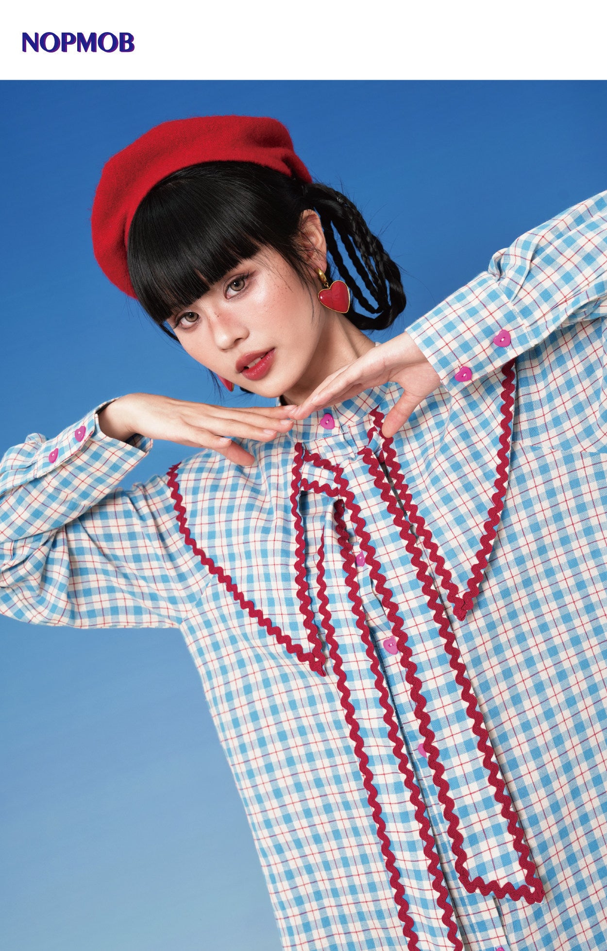 NOPMOB - Blue Plaid Doll Collar Dress dress NOPMOB