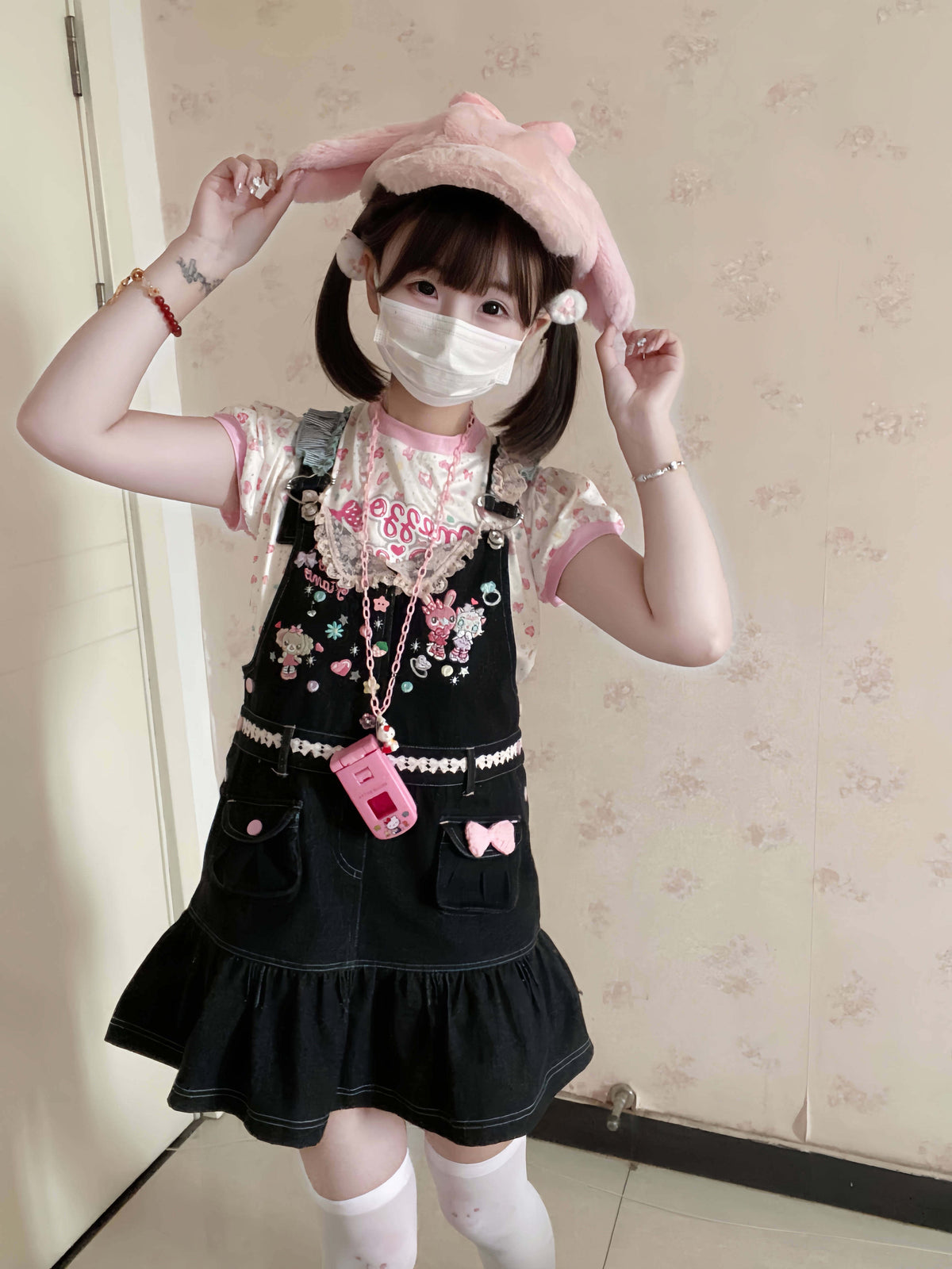 Bunny Planet - Jojifuku Embroidered Denim Jumper Skirt bunnyplanet