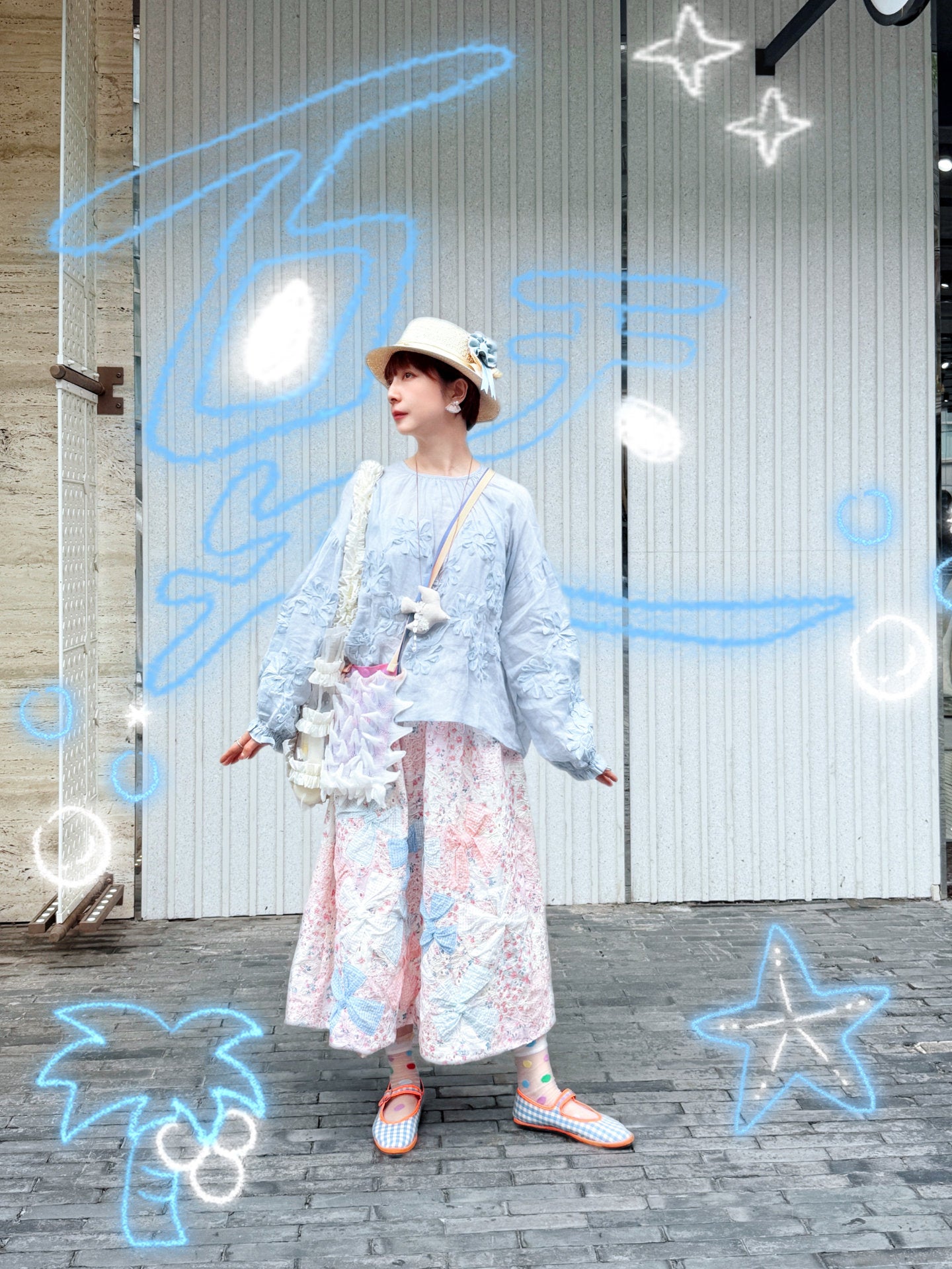 DADANAKO - Vintage Embroidered Lace A-Line Skirt