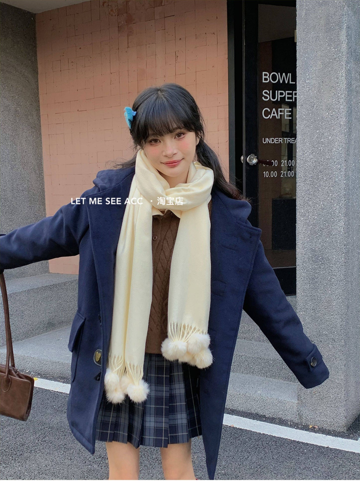 LET ME SEE - Academic Pom Pom Scarf scarf let me see