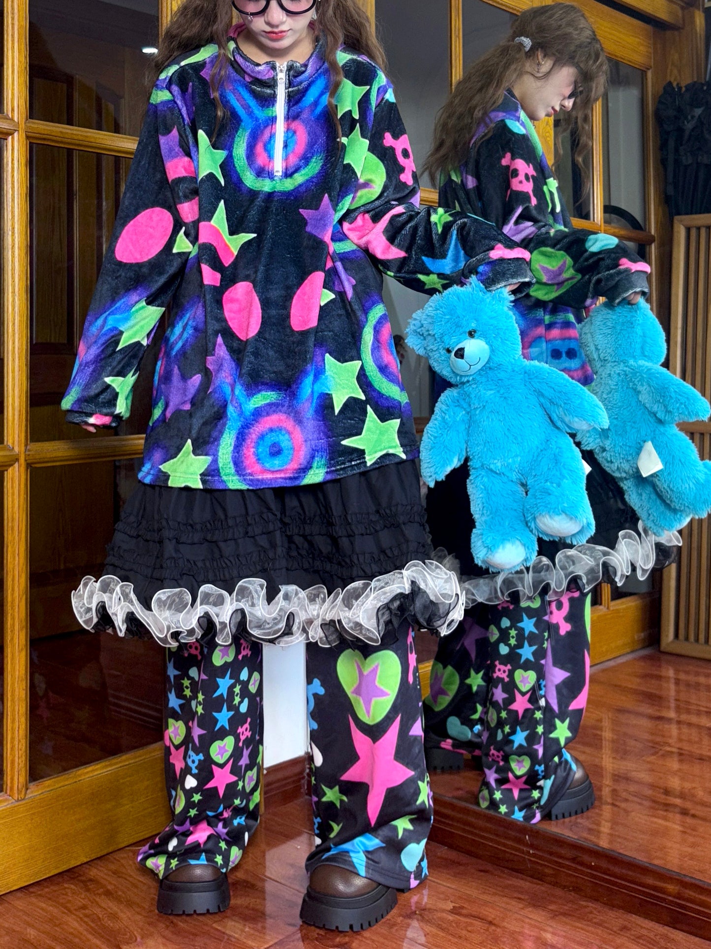 Leerroo - Y2K Kawaii Fleece Sweatshirt sweatshirt Leerroo