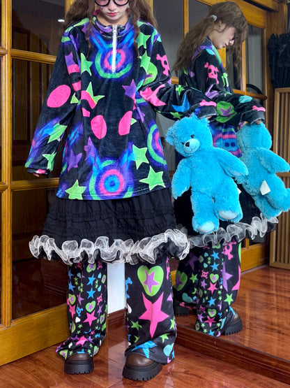 Leerroo - Y2K Kawaii Fleece Sweatshirt sweatshirt Leerroo