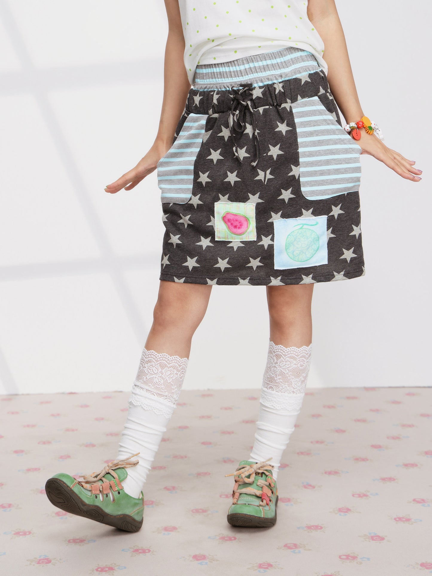 FRUITS - Star Stripe Layered Skirt skirt Fruits