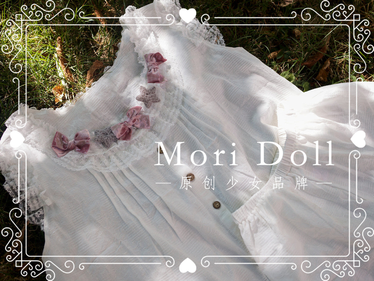 Mori Doll - Cotton Floral Wall Lounge Set set Mori Doll White Shorts S