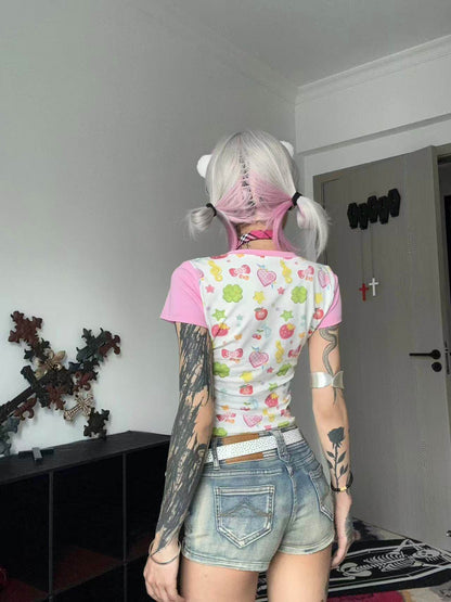 Cartoon Box - Anime Girl Crop Tee shirt cartoon box