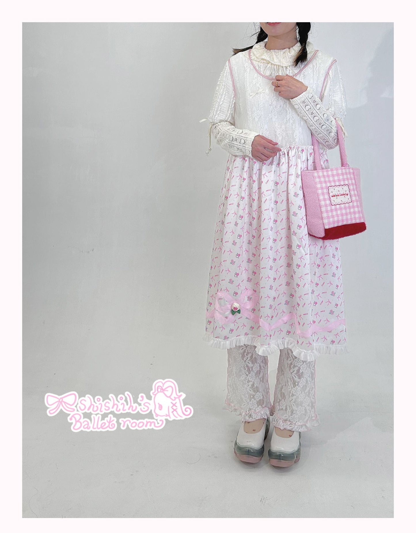 Shishihshop Sleeveless Dress | Harajuku Ribbon Lace Overlay Dress dress shishihshop