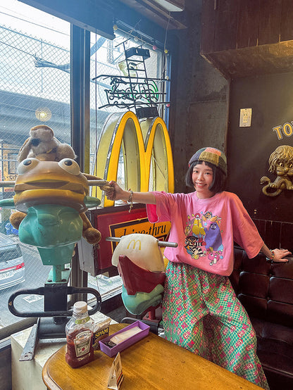 made in zzz – Pink Cartoon Cotton Tee shirt made in zzz