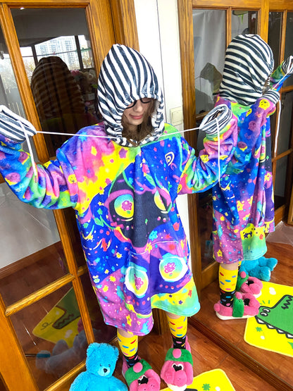 Leerroo - Decora Kei Fleece Cartoon Hoodie hoodie Leerroo