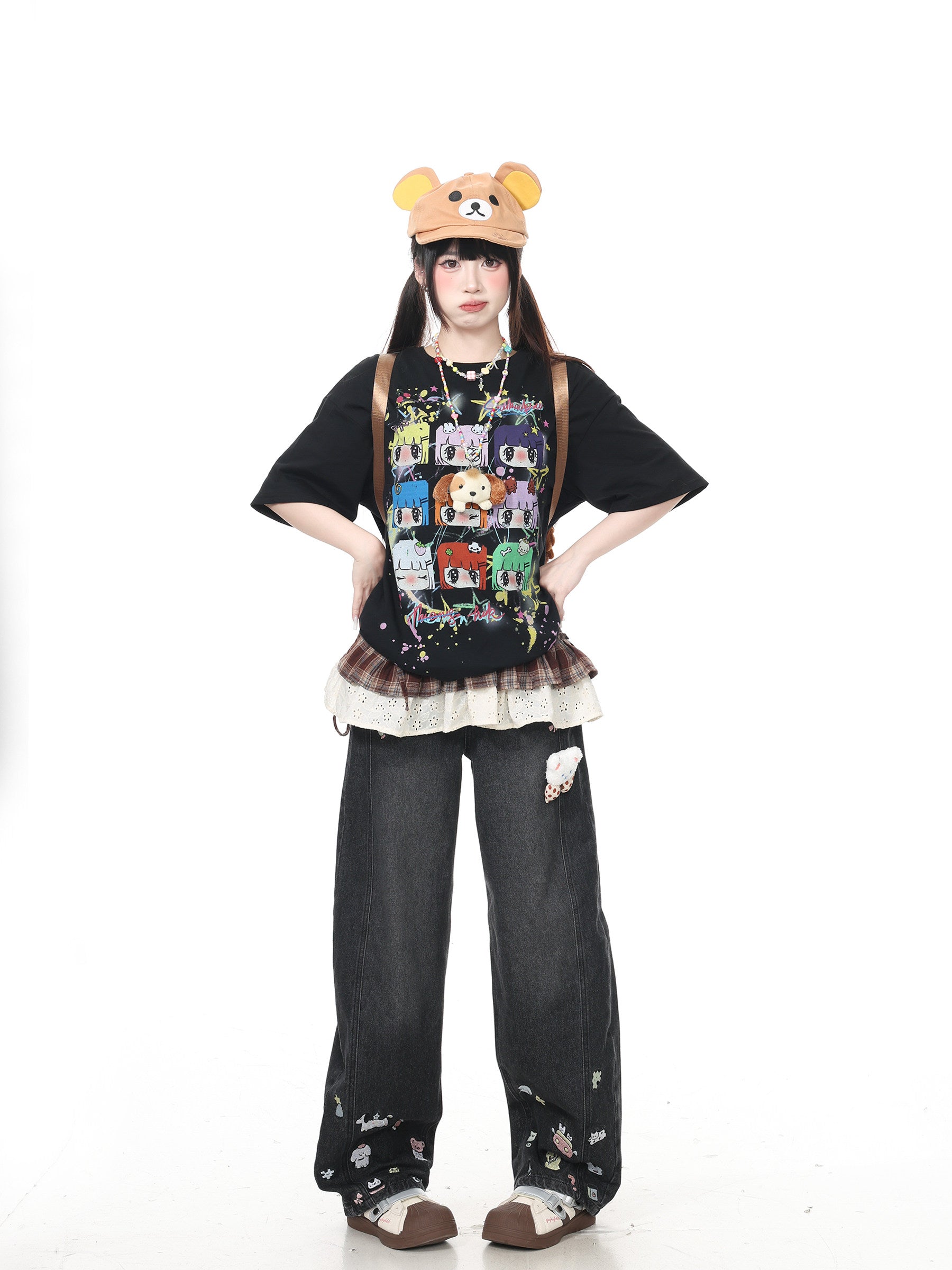 Languid Park - Black/White Drop Shoulder Tee tshirt Languid Park