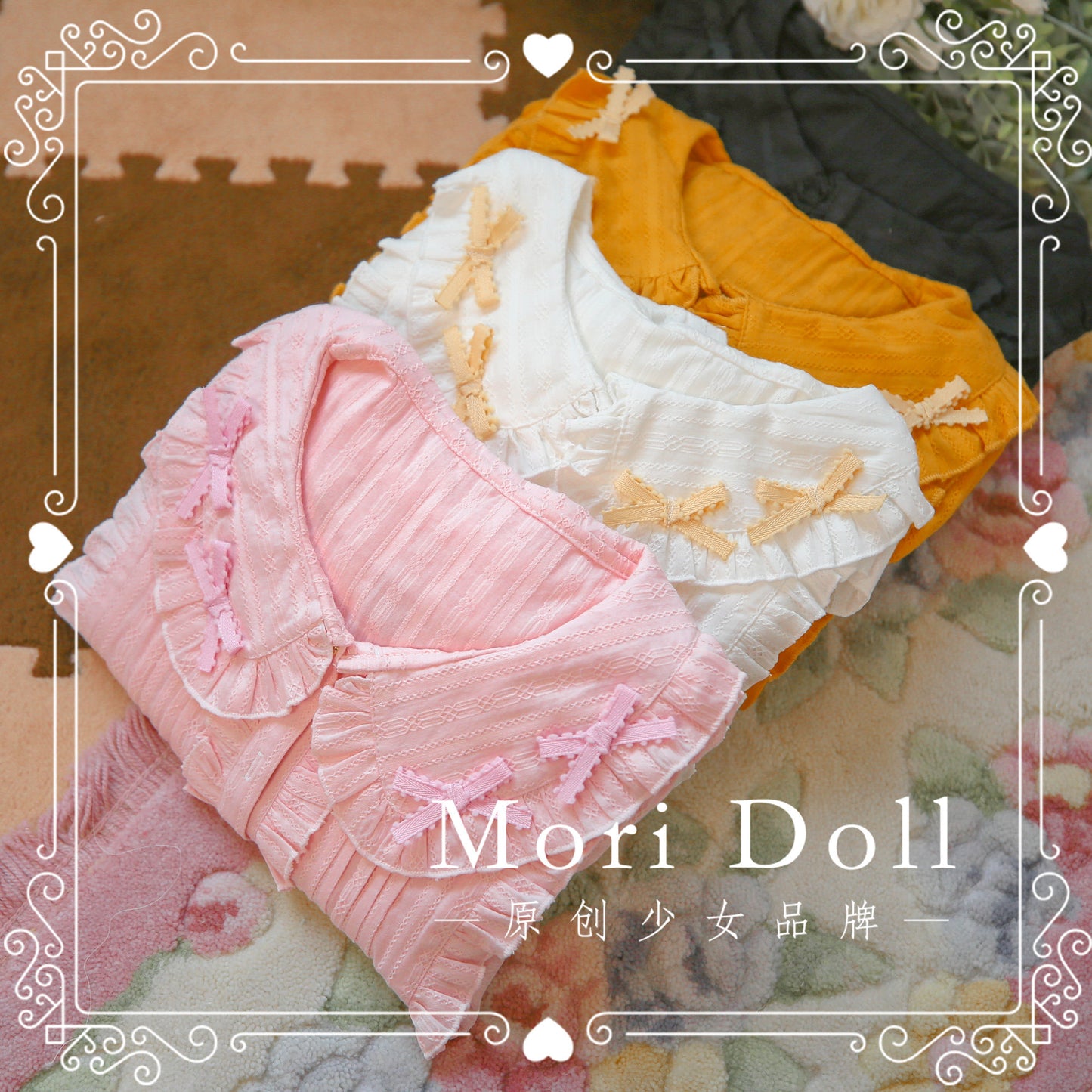 Mori Doll - Bunny Ear Cotton Blouse with Pleats shirt Mori Doll