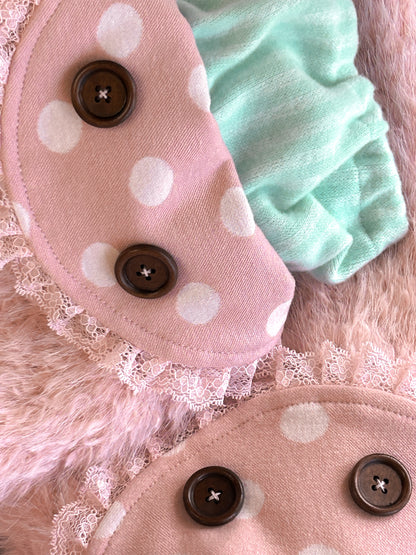 YJM with biubiu - Button-Eye Contrast Stripe Plush Y2K Leg Warmers leg warmmers YJM with biubiu