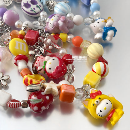 DuoXi - Decora Kei Candy Kitty Beaded Bracelet Colorful Cute bracelet DuoXi