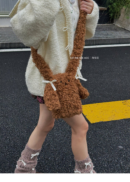 LET ME SEE - Plush Puppy Bow Crossbody Bag bag let me see