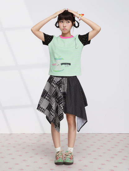 FRUITS - Apple Stripe Contrast Tee tshirt Fruits