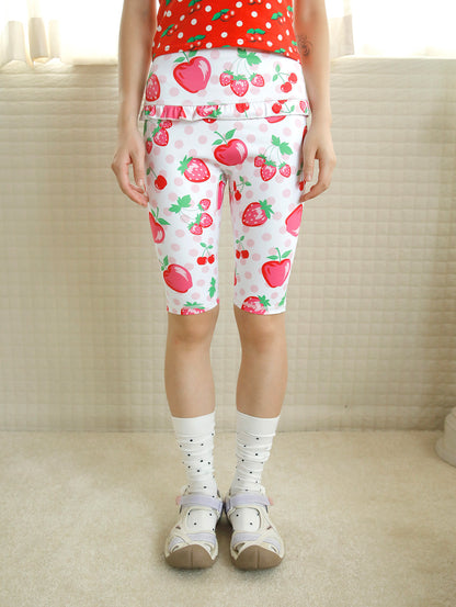 FRUITS - Strawberry Polka Biker Shorts shorts Fruits