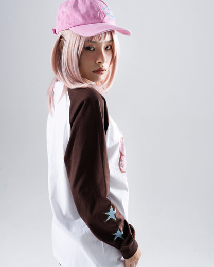 Oogreenapple - Bear Graphic Raglan Long Sleeve Tee shirt Oogreenapple