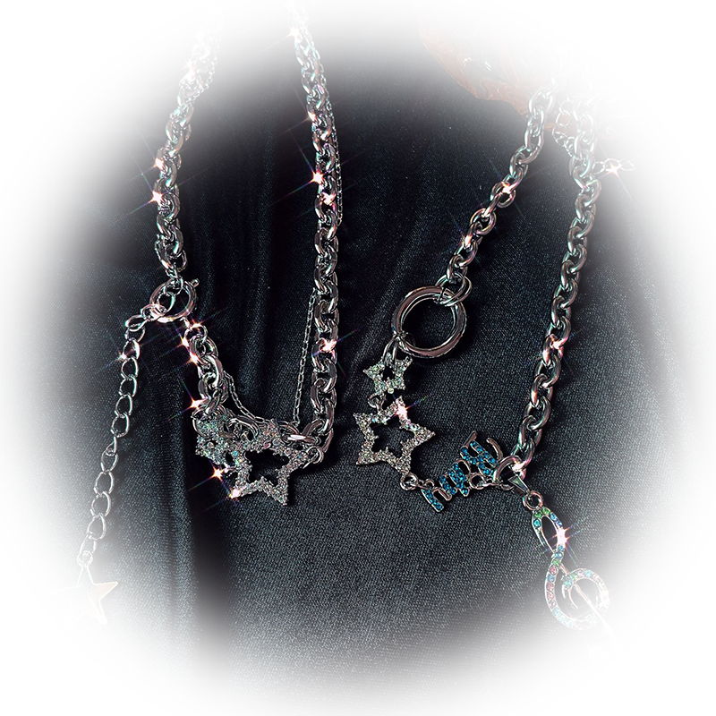 Kiwi Store - Y2K Rhinestone Star Note Necklace necklace kiwi store