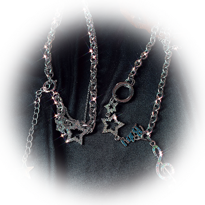 Kiwi Store - Y2K Rhinestone Star Note Necklace necklace kiwi store