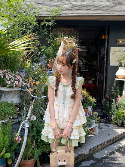 Sinsingirl - Woodland Fairy Embroidered Top & Lace Skirt Set set sinsingirl