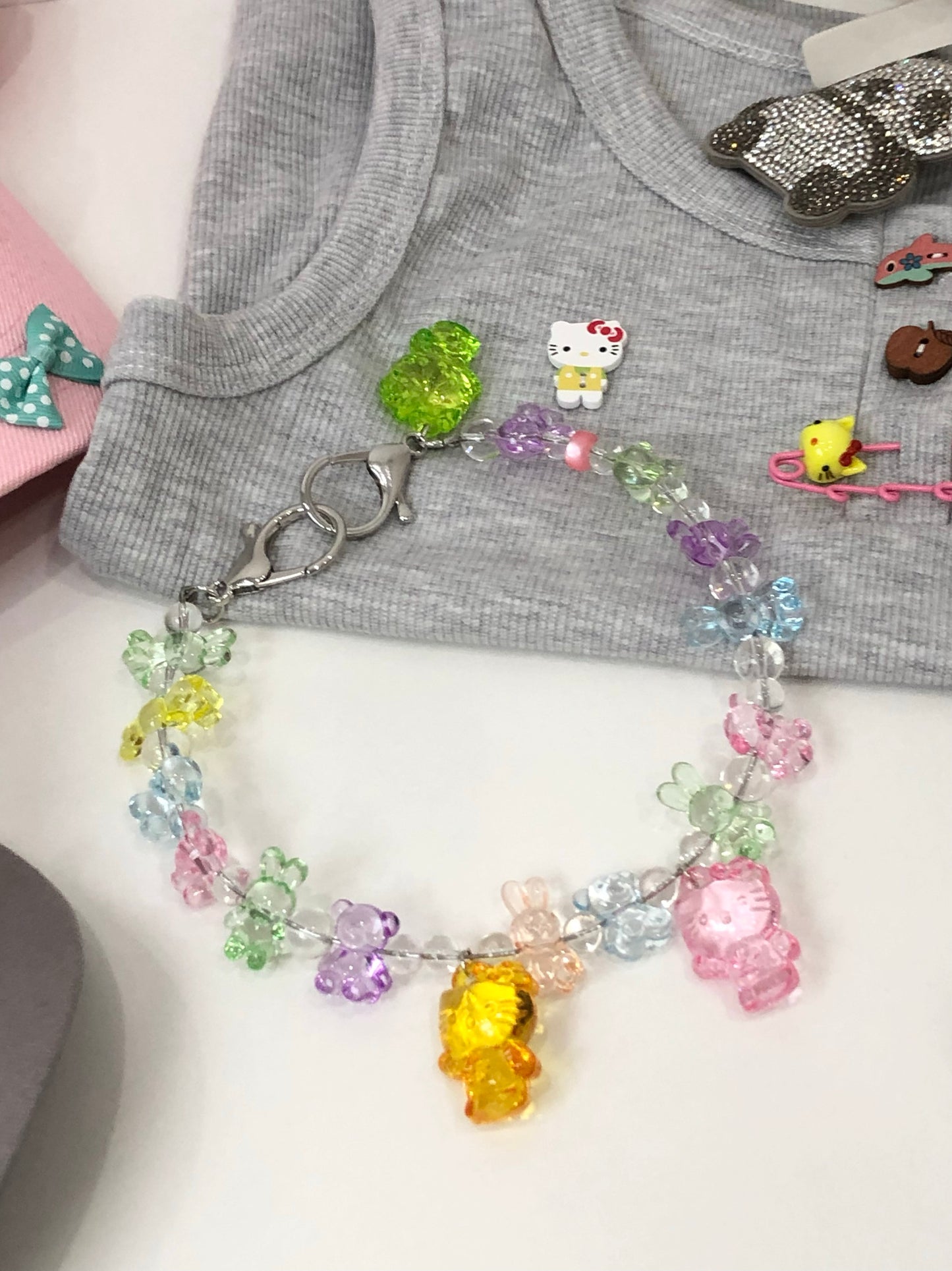 Corner Party - Clear KT Charm Necklace necklace Corner Party