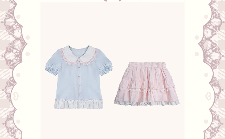 Sinsingirl - Kawaii Bunny Academy Shirt & Mini Skirt Set set sinsingirl