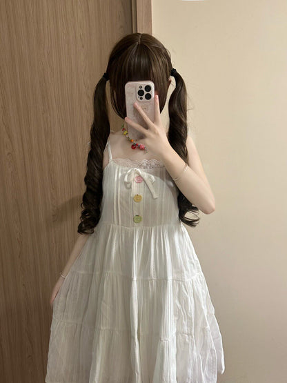 Blurred Bear - White Lace A-Line Dress dress Blurred Bear