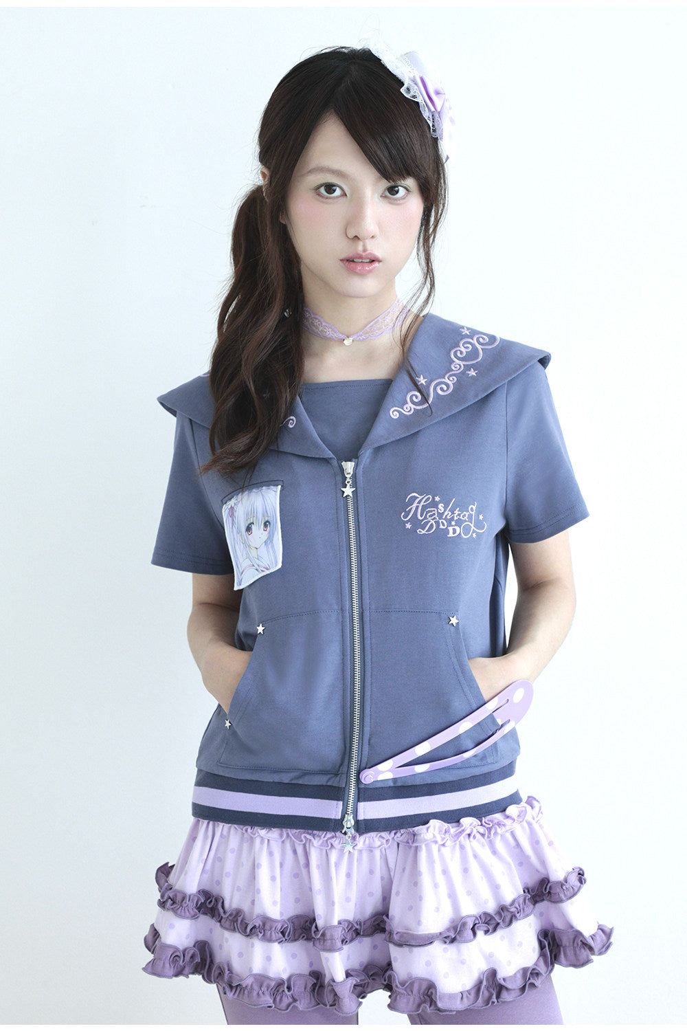 Hashtag DDD - Sailor Dreamcore Polka Dot Cardigan tshirt Hashtag DDD