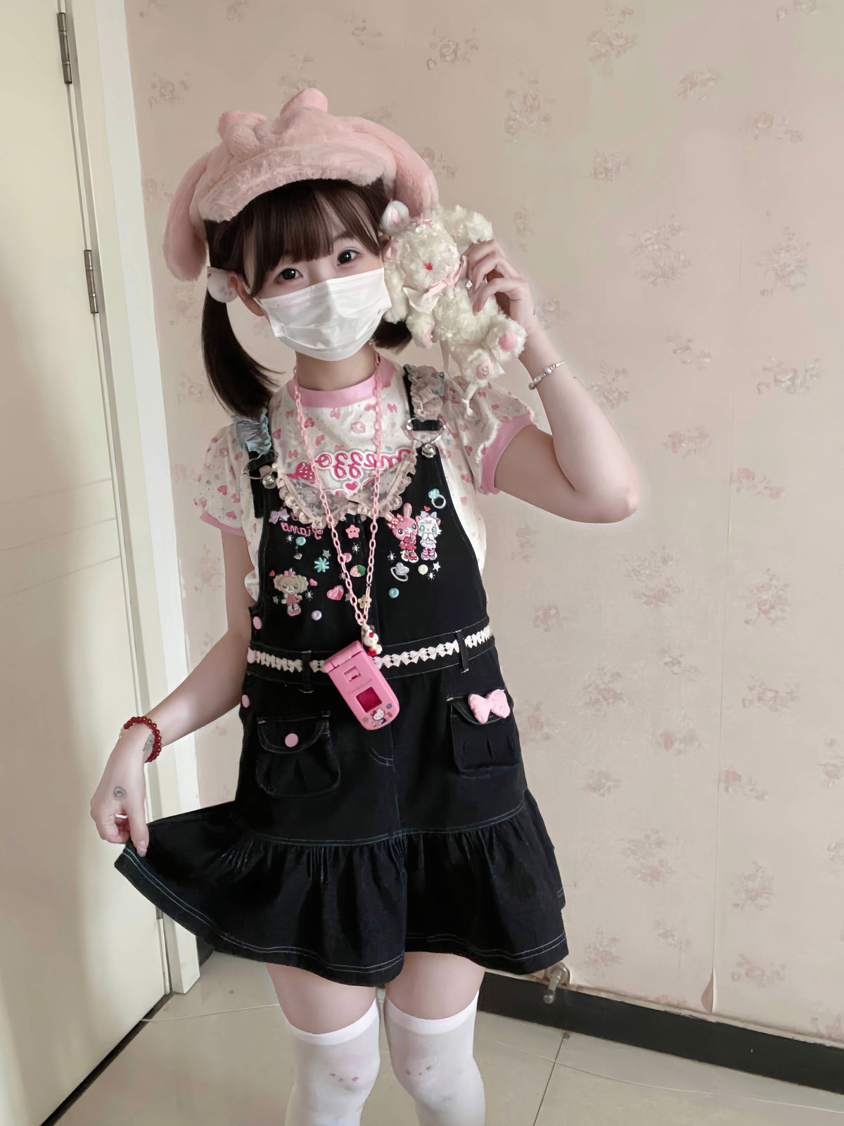 Bunny Planet - Jojifuku Embroidered Denim Jumper Skirt bunnyplanet