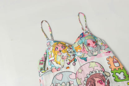 BlackBerry - Anime Print Slip Nightdress dress BlackBerry