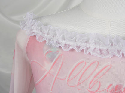 Allbubble - Pink Dreamcore Mesh Top shirt Allbubble