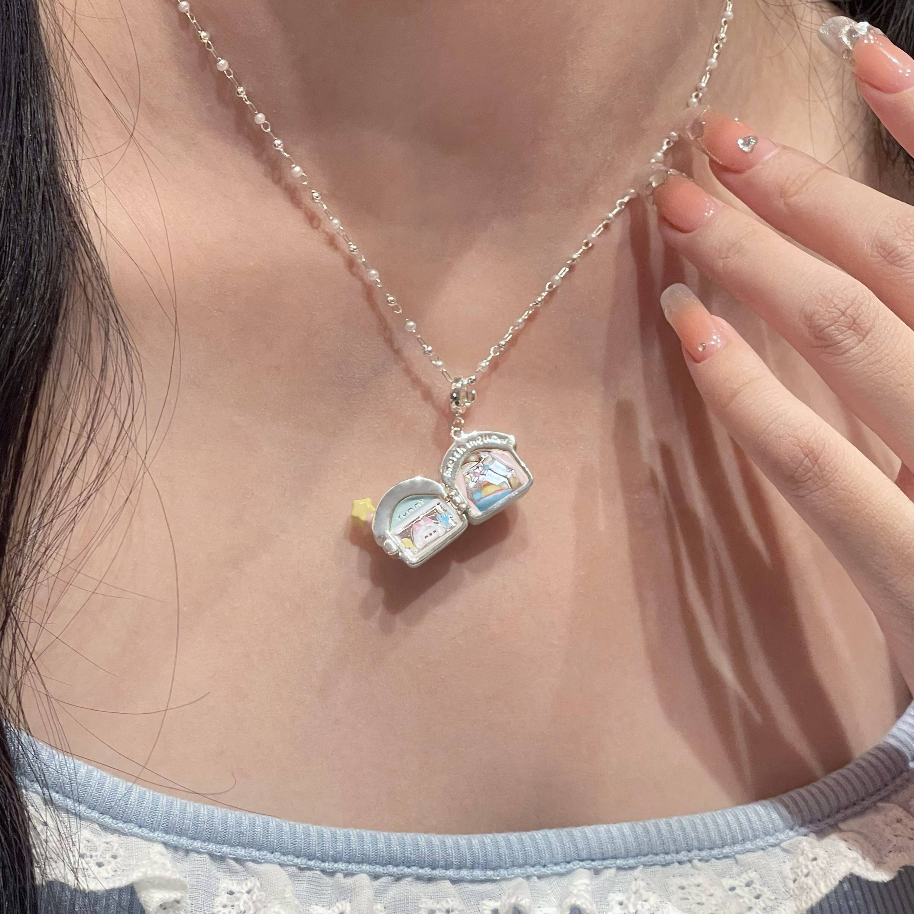 Kawaii Dessert House Necklace - Marshmellow | Land Decora