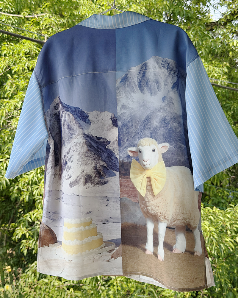 No Blue Today - Snow Mountain Cake Sheep Bow Shirt shirt No Blue Today
