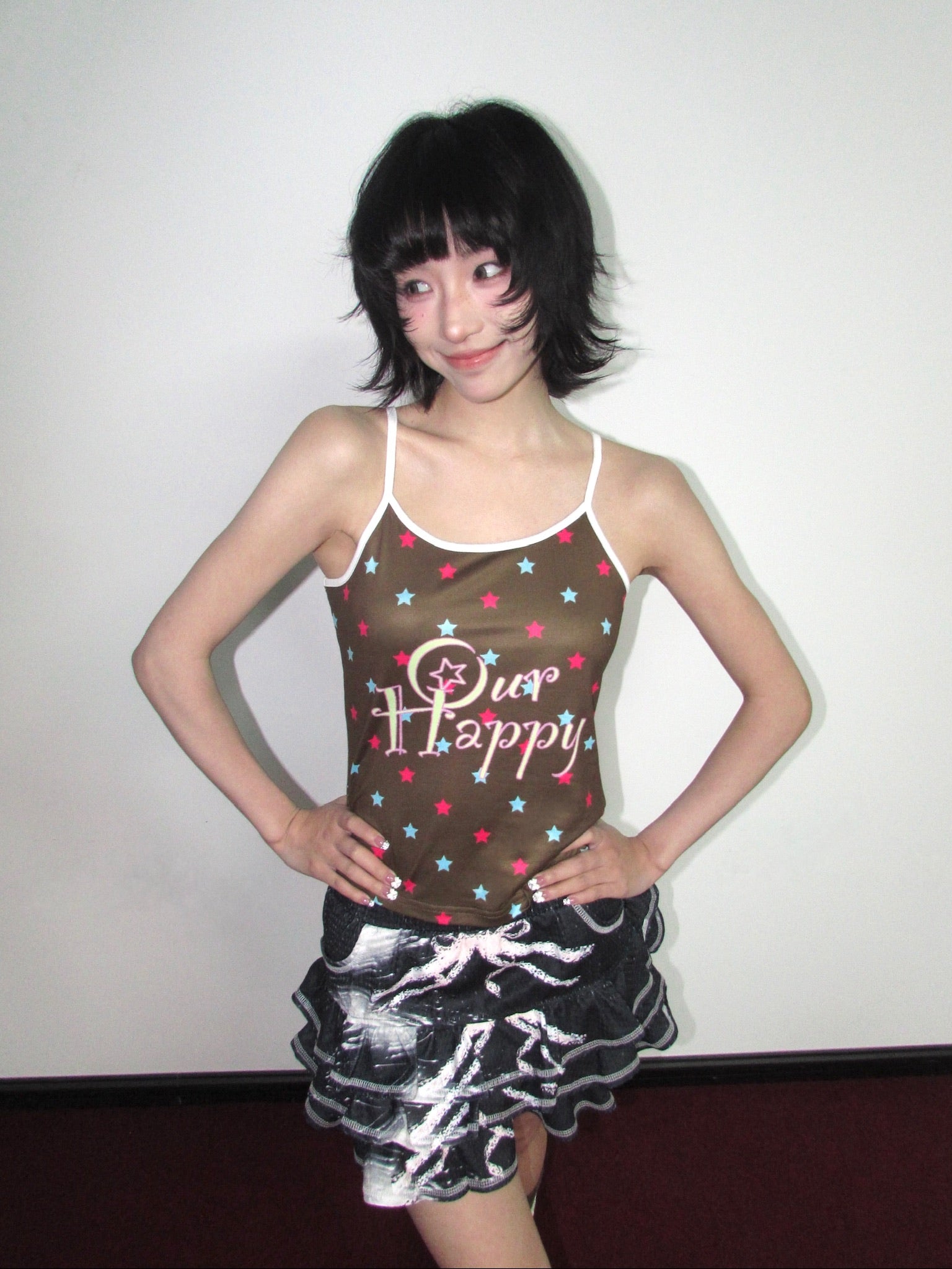 OurHappy Bow-Tie Layered Skirt | Ruffle Mini Skirt – Cute Tiered Girlcore Style skirt Our Happy