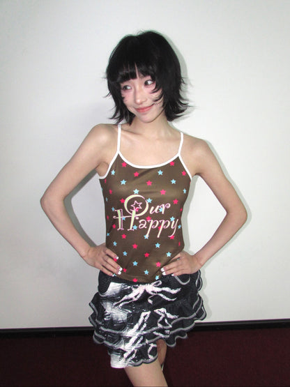 OurHappy Bow-Tie Layered Skirt | Ruffle Mini Skirt – Cute Tiered Girlcore Style skirt Our Happy