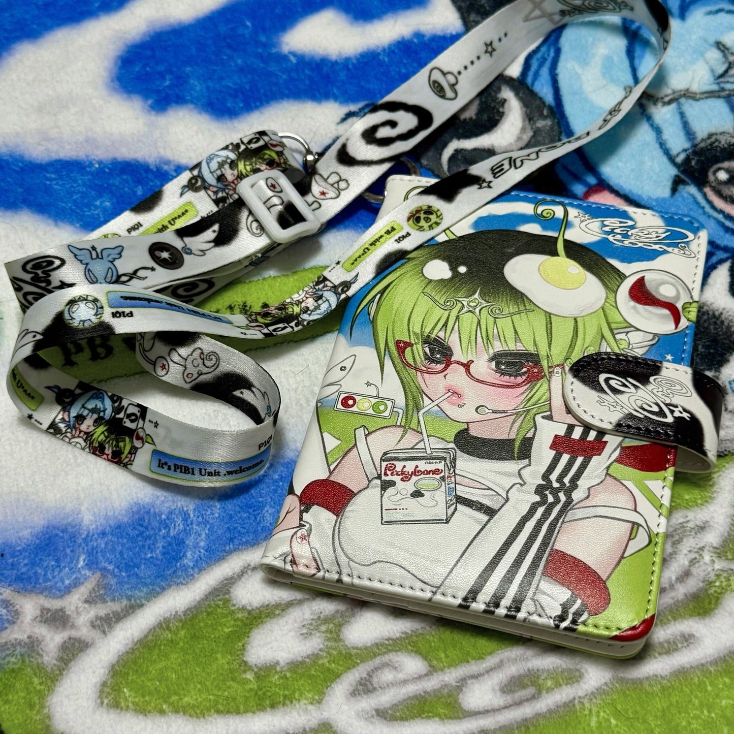 PICKY BONE - Character Print Passport Holder card bag picky bone