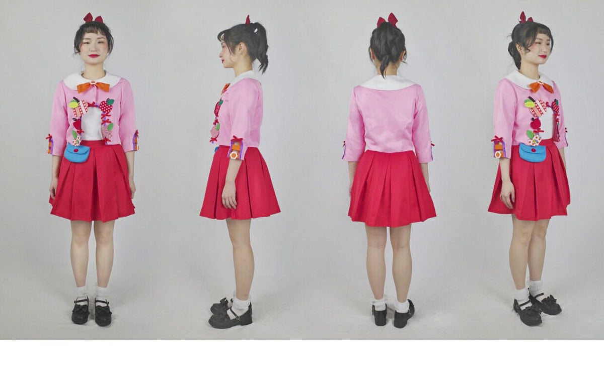 GOODBABY - Pink Fruit Patchwork Vintage Short Jacket jacket goodbaby