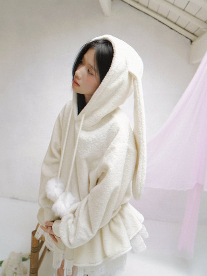 daytoday everyday institute - Girly Plush Angel Ear Dress Coat coat daytoday everyday institute